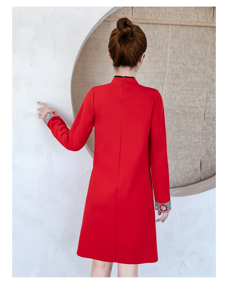 Размера плюс 5XL традиционное китайское вечерние платье для Для женщин год красное платье улучшить Cheongsam Qipao платье высокое качество вышивка
