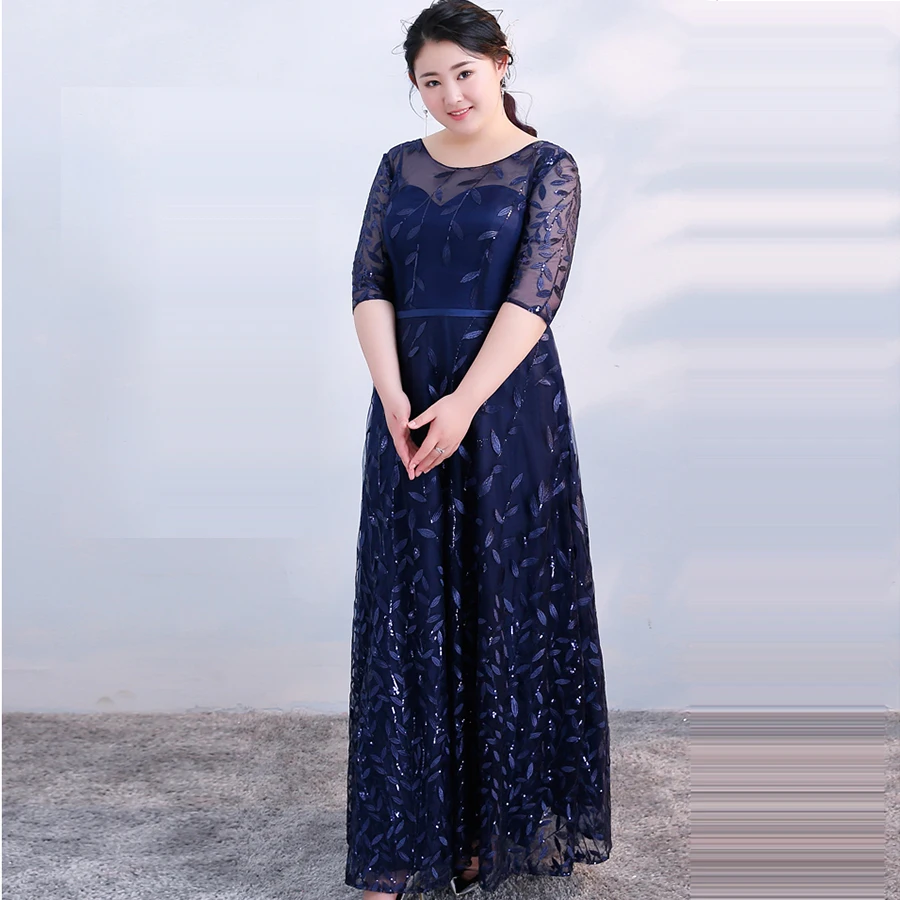 Вечерние платья с блестками и вышивкой Robe De Soiree, длина до пола, женские вечерние платья размера плюс, вечерние платья с коротким рукавом T125