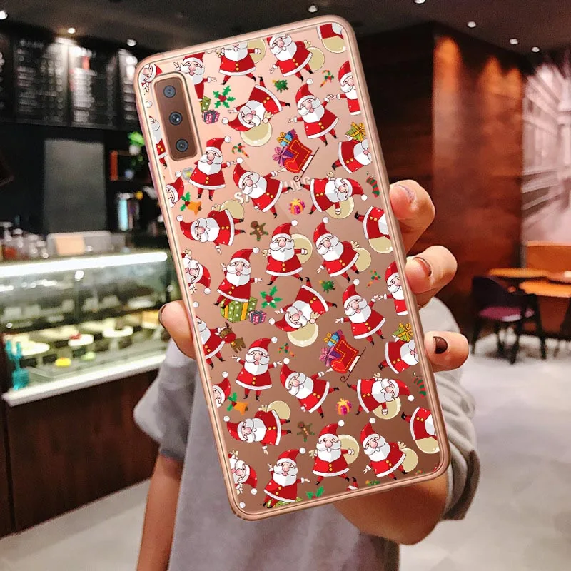 TPU Праздник чехол для samsung Galaxy A10 A30 A50 A70 A80 A7 A750 A6 A8 плюс A9 новогоднее; рождественское Санта Клаус крышка - Color: TPU