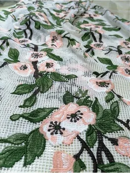 

High-end water-soluble embroidered mesh cloth French mesh African lace embroidery for high-end dresses evening dress skirt fabri