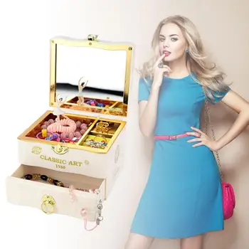 

New Innovative Jewelry Box Music Box DIY Ornament Rotating Dancing Girl