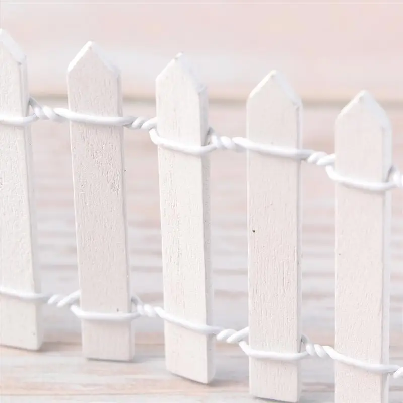 100 см X 5 см мини маленький деревянный забор DIY Мини Дом Сказочный Сад Микро растительный горшок Декор бонсай Террариум орнамент оптовик(белый