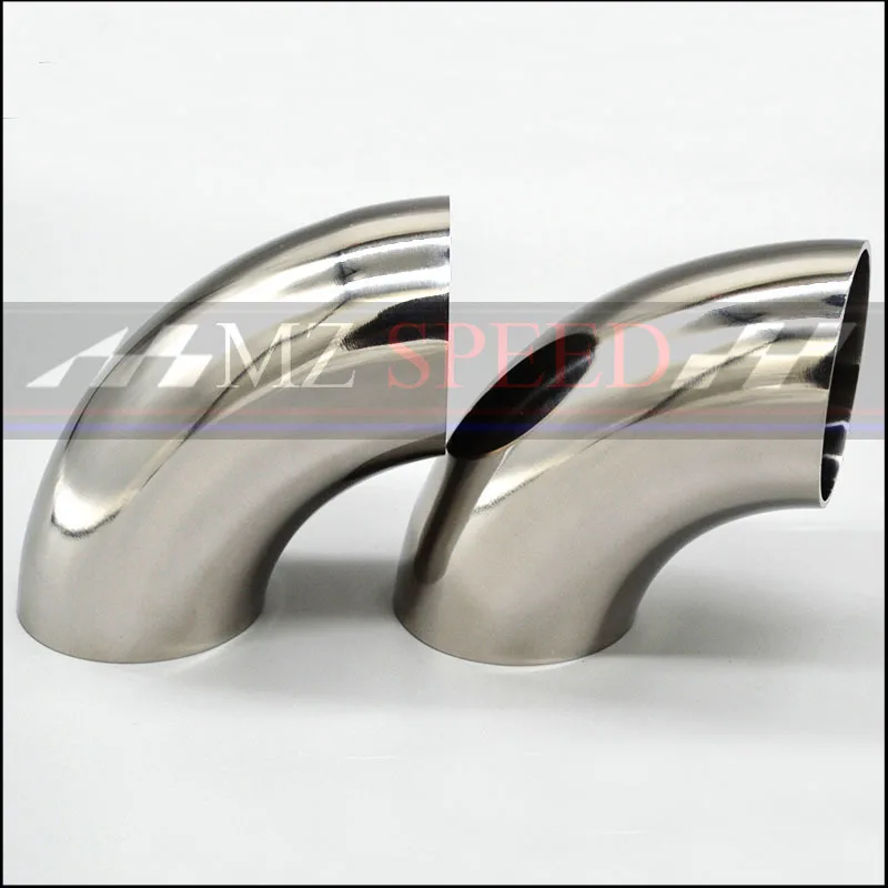 89mm 102mm 108mm 114mm OD Sanitary Butt Weld 90 Degree Elbow Bend Pipe 304 stainless steel car exhaust pipe muffler welded pipe