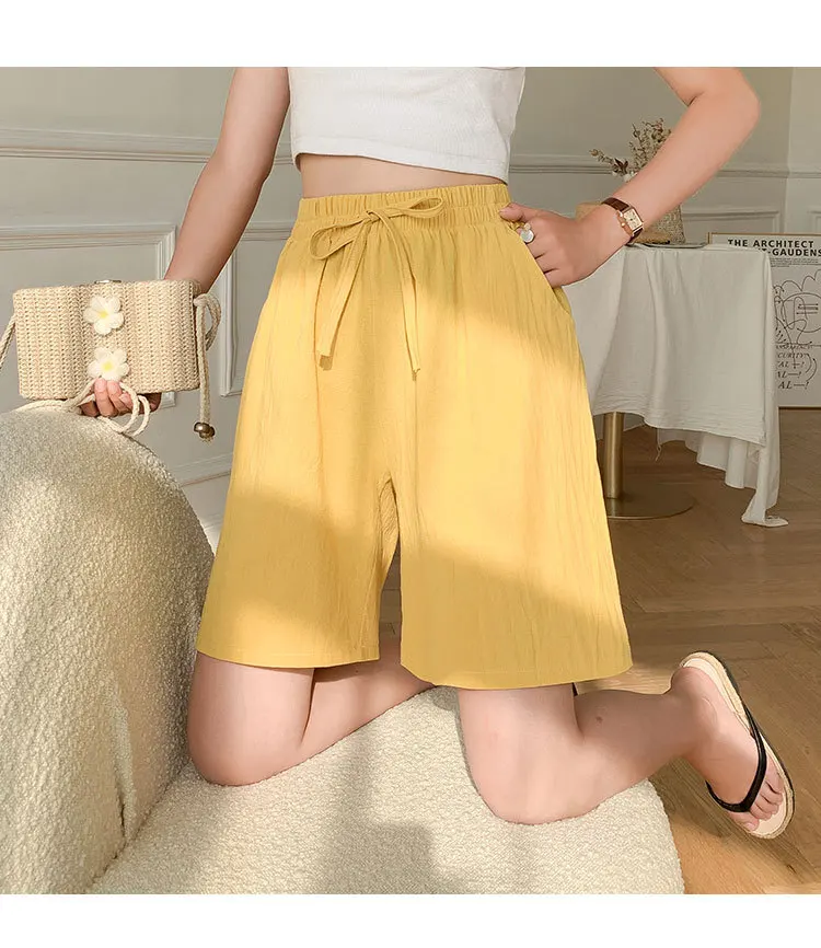 Summer Women's Shorts Cotton Linen  Material Fashionable Casual Wide Leg Shorts Girl Trendy Shorts Plus Size M-3XL Loose Shorts summer clothes for women