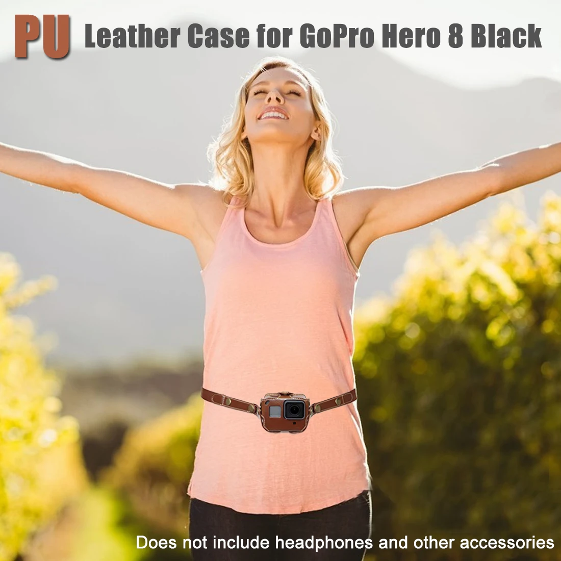 Кожаный чехол JINSERTA для Gopro Hero 8, черный чехол из искусственной кожи, защитный чехол для Go Pro Hero 8, аксессуары для экшн-камеры