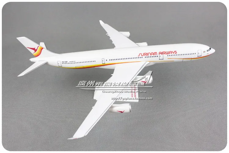 Суринам Airlines SURINAM Airbus A340 1: 200 Пластиковые собранные Самолеты Модель 32 см