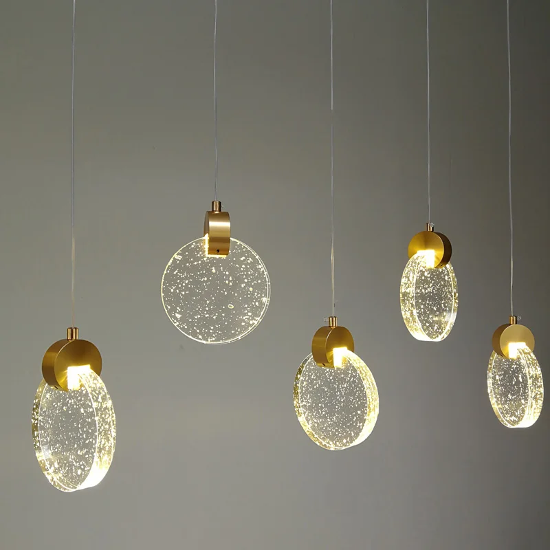 Simple Creative Led Crystal Hanglamp Modern Personality Bar Glass Pendant Lights Restaurant Dining Room Kitchen Hanging Lamps afbeelding