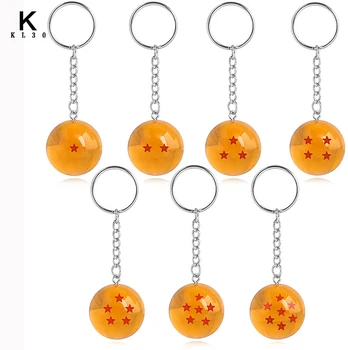 

14Pcs/lot Dragon Ball Series Keyring Jewelry 1-7 Star Spherical Keychain Pendant for men women Car Gifts Accessories