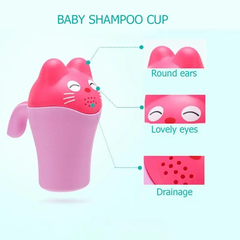 Мультфильм кошка Купание Душ чашка новорожденный детский шампунь Bailer воды ковш