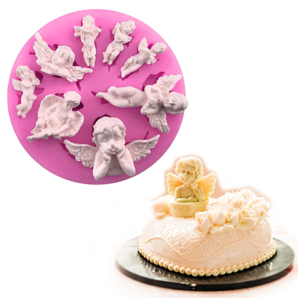 

Cake Mold Angel Baby 3D Silicone Mold Chocolate Candy Molds Fondant Cake Decorating Tools DIY Fondant Soap Pastry Baking Mold