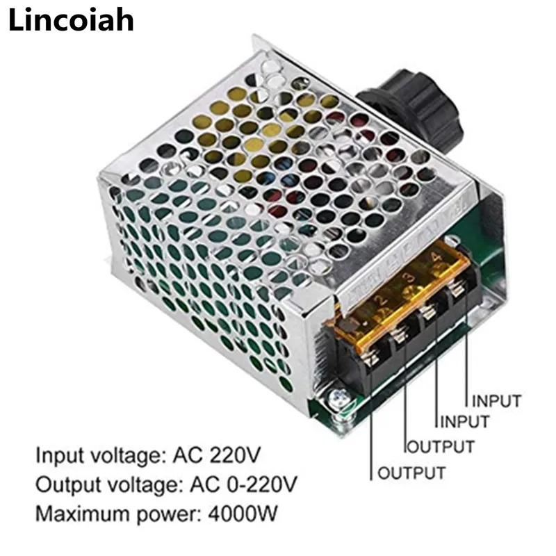 AC 220V 4000W SCR Voltage Regulator Dimming Dimmers Motor Speed Controller Thermostat Electronic Voltage Regulator Module