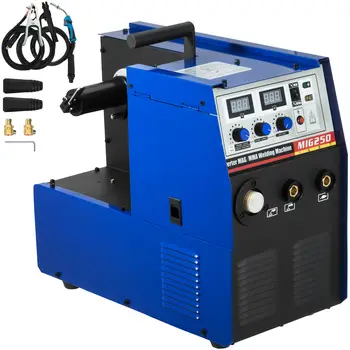 Cheap MIG-250 250Amp MIG/MMA 2-in-1 Inverter DC Welder IGBT Gas/Gasless Built Wire Feeder 20-45A 220V EU Plug