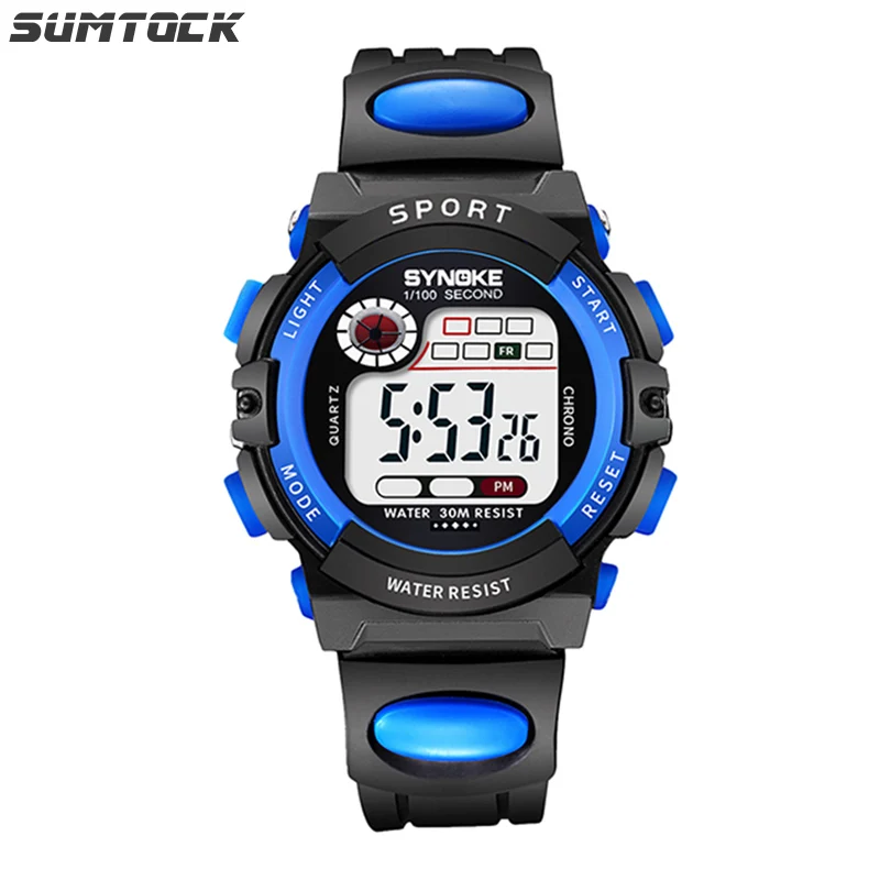 

SUMTOCK Children's Watches 2019 Digital Watch For Kids Alarm Night Light Timing Multifunction Comfortable Strap saatler ocuk