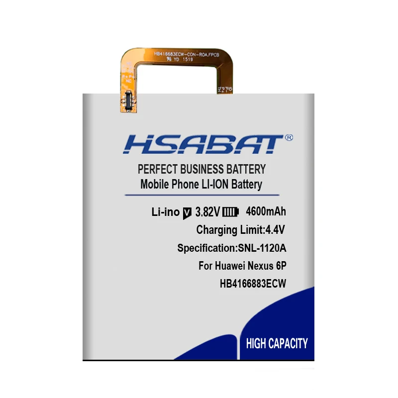 HSABAT HB416683ECW 4600 мАч батарея для huawei Google Ascend Nexus 6P H1511 H1512 батареи