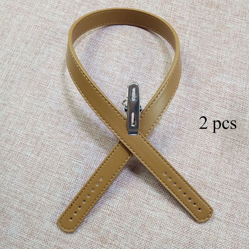 2Pcs/Pair 62cm PU Leather Bag Strap Handle Bag Belt Women Handbag Handle Solid Color DIY Replacement Shoulder Bag Accessories - Цвет: camel