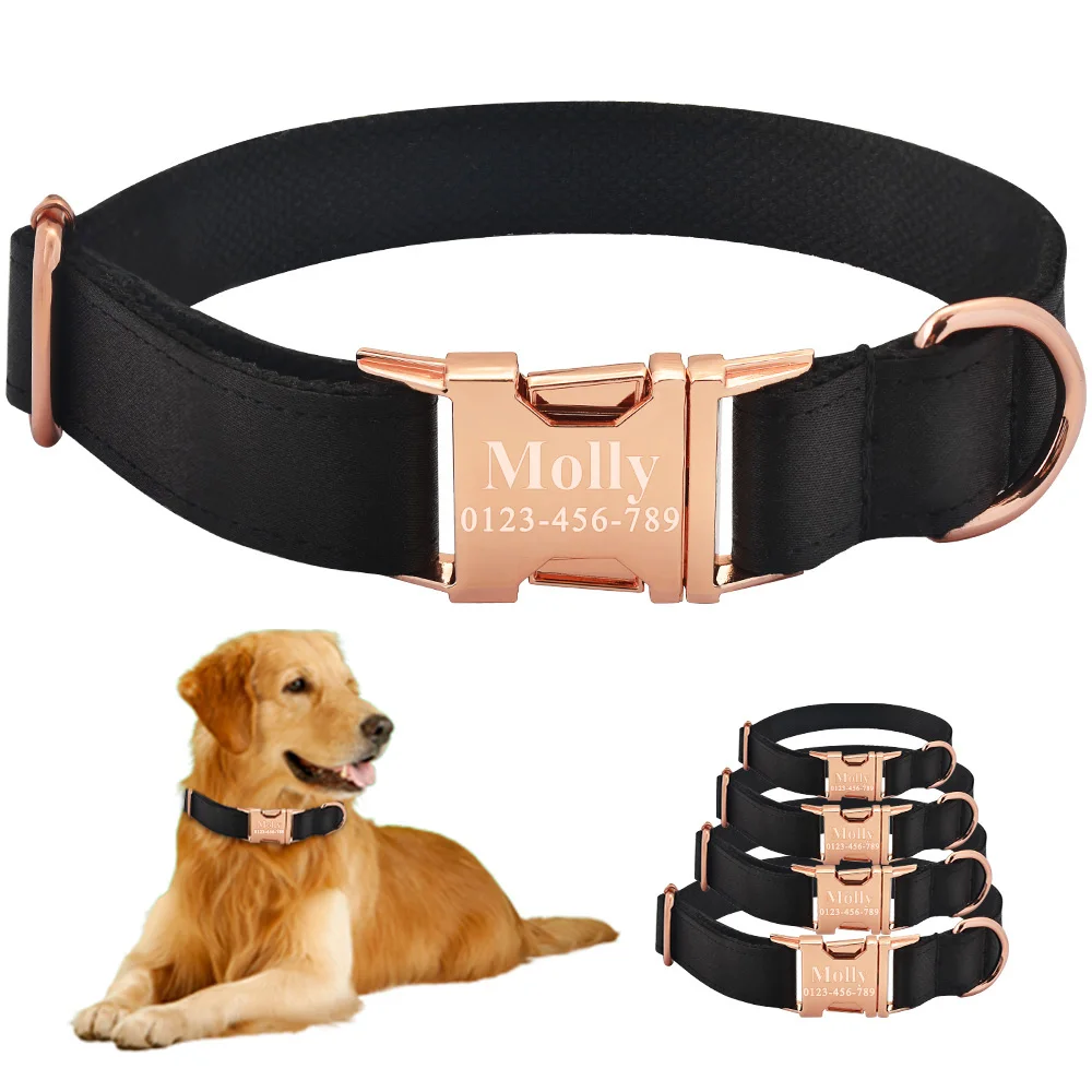 

Free Engraving Dog Collar Personalized Adjustable Durable Nylon Dogs ID Name XS-L