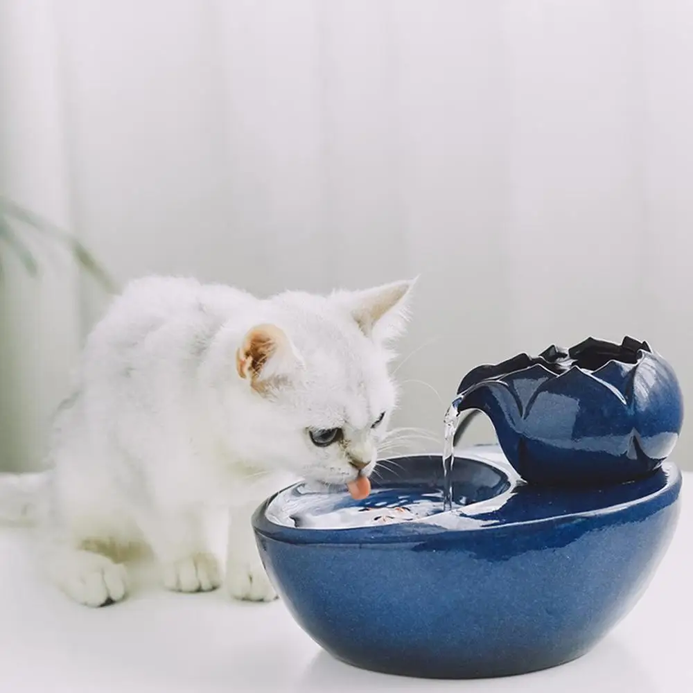 Кошка диспенсер воды ПЭТ Электрический автоматический циркулирующий фонтан воды керамический фонтан живая водная поилка