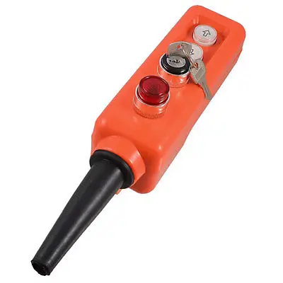 

220V Key 2-position Selector Momentary Red Lamp Up Down Hoist Push Button Switch