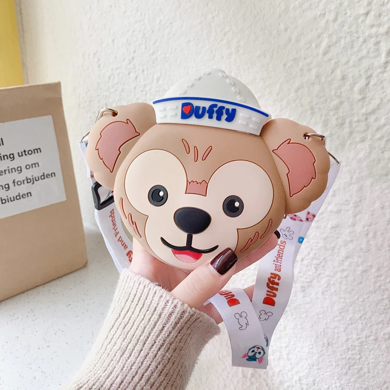 Универсальная сумка Duffy bear, кошелек, сумка для airpods, монета, помада, шеллимея, сумка через плечо, кобура, подарок для девочки+ длинный ремень