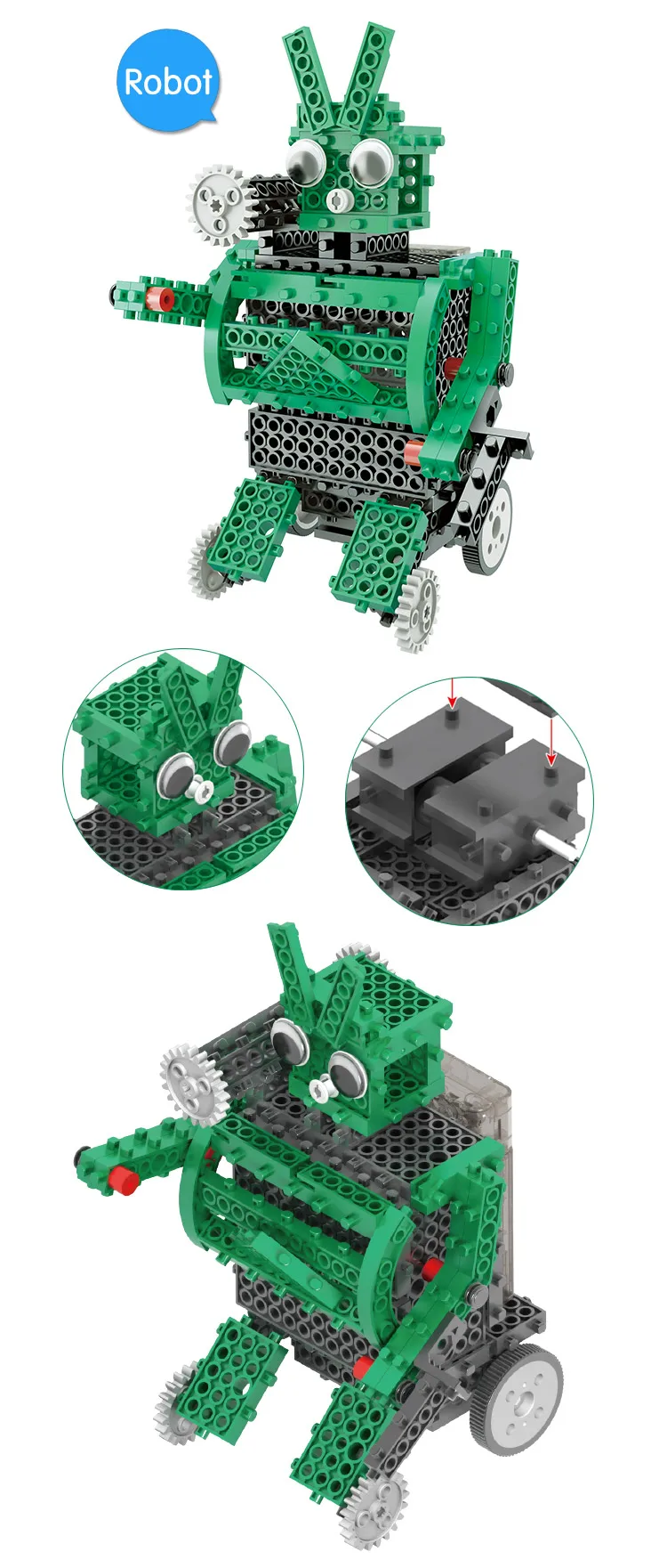 3 in 1 4Channel educational toys RC plastic bricks set for kids