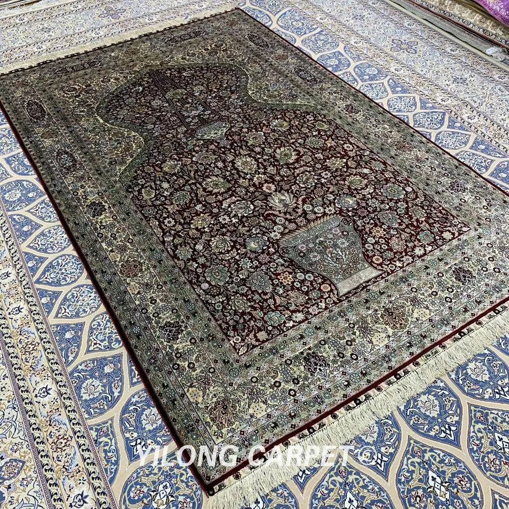 YILONG 5'x8' персидский шелковый ковер ручной работы уникальный ценный турецкий Восточный ковер(YXR369A