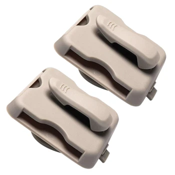 

2 Pas Car Sunglasses Holder with IC Card Clip( Beige)