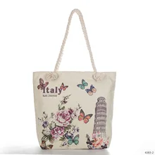 Складная хозяйственная сумка Эйфелева Башня Биг-Бен с принтом Льняная сумка на плечо Большая вместительная сумка-тоут холщовые сумки для покупок