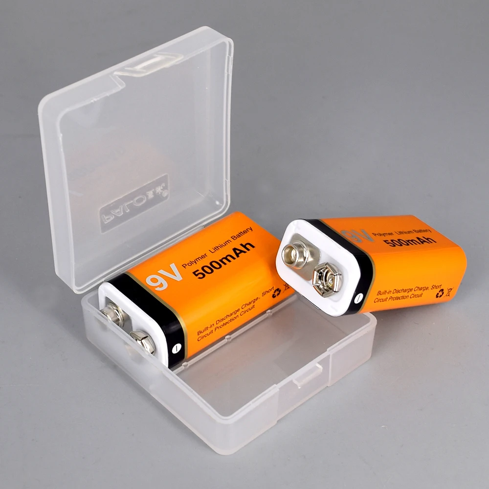 PALO 9V 6F22 rechargeable battery lithium li-ion 500mAh batteries for Multimeter, electric guitar etc