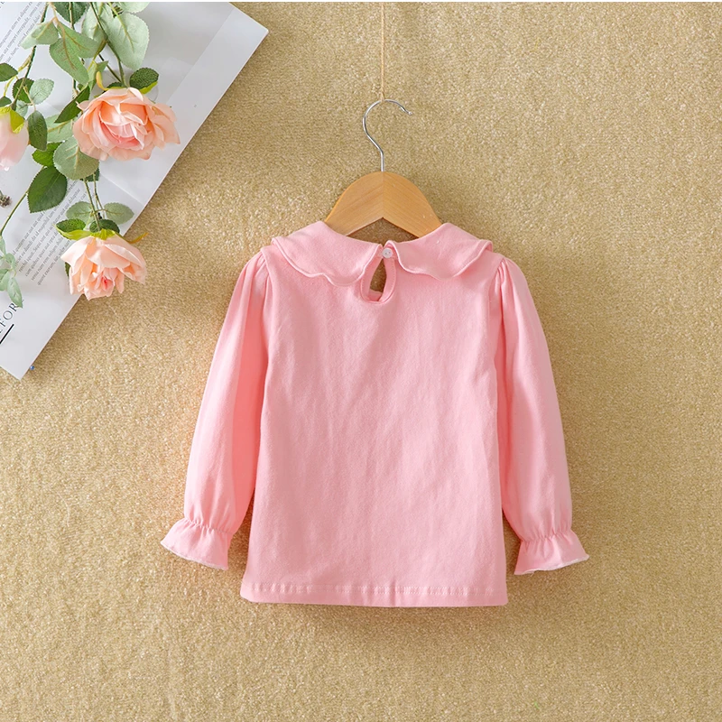 baby girls clothes spring t-shirts long-sleeve lovely princess tshirt cotton o-neck female children clothing top tees