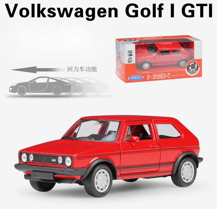 WELLY литой 1:36 оттягивающийся Volkswagen Golf GTI классический симулятор VW модель автомобиля металлический игрушечный автомобиль для детской коллекции подарков