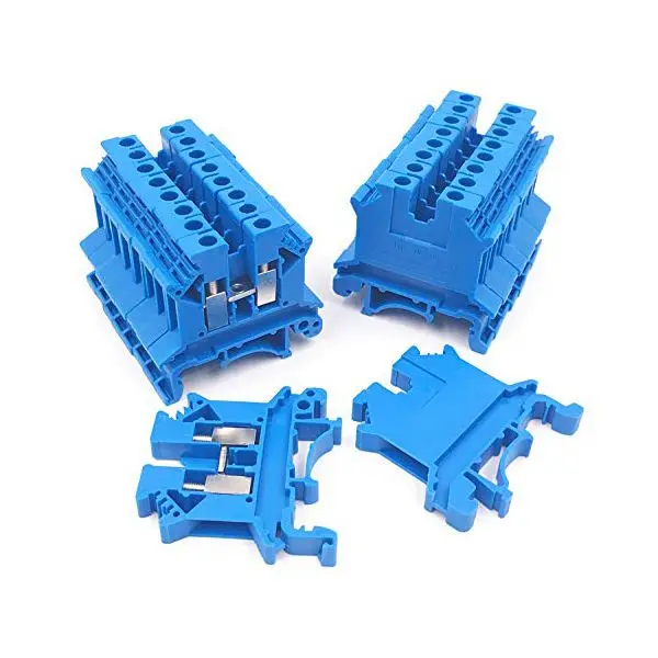 Combiner DK2.5N-BL 10 банд распределения питания Dk2.5N-BL 10 банд коробка разъем din-рейку клеммные блоки, 12-22 AWG, 20 Ампер, 600 В