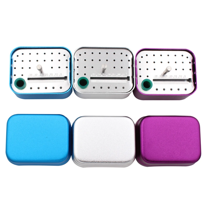 

30 Holes Dental Autoclavable Burs box Aluminium Disinfection Box Case Dental Burs Block Holder Gutta Percha Points Holder