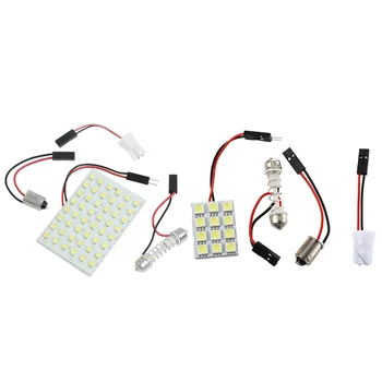 

White 1210 Smd 48 Led Car Interior e Light Panel W T10 Ba9S Festoon & 12 Smd 5050 White Led Panel Interior Illumination Lamp