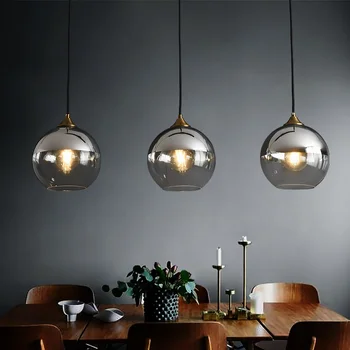 

Nordic Iron Glass Pendant Lights Lighting LED Light Fixture Pendent Lamp Dining Living Room Bedroom Kitchen Cafe Hanging Lamp