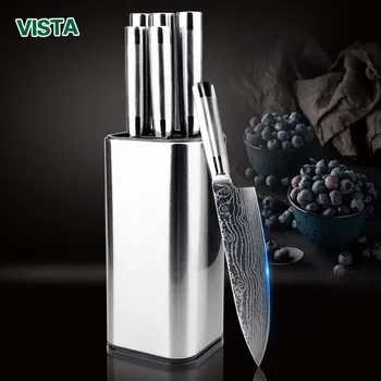 

Kitchen Knives Set Chef Knives Japanese 7CR17 440C High Carbon Stainless Steel Fruit Utility Santoku Slicing Bread Knife