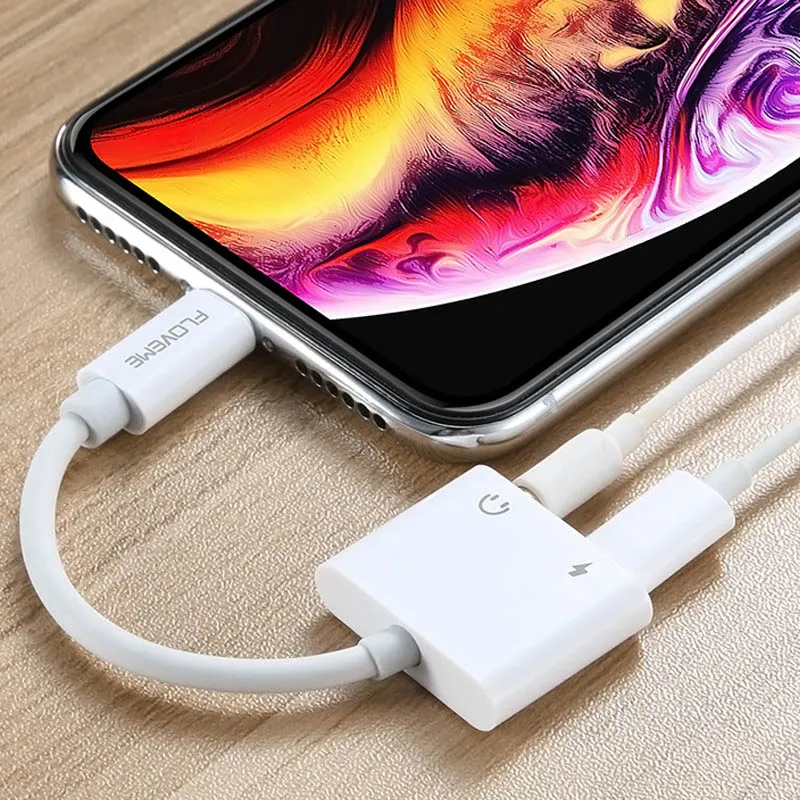 3,5 мм Aux аудио адаптер для iPhone 7 8 Plus X XR XS MAX Зарядка Зарядное устройство 3,5 мм разъем для наушников Наушники Adpater - Цвет: Белый
