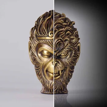 

Chinese Style Monkey Head Portraits Art Sculpture Son Goku Statue Animals Figurine Brass Art&Craft Home Decoration R2638