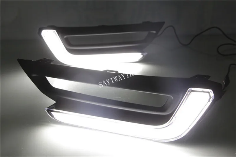 1Pair Car LED DRL Daytime Running Lights Fog Lamp Case For Honda CR-V CRV with Turning signal Day Light