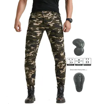 

2019 new motorcycle camouflage riding jeans TROUSERS motorcycle racing knight Slim-proof pants