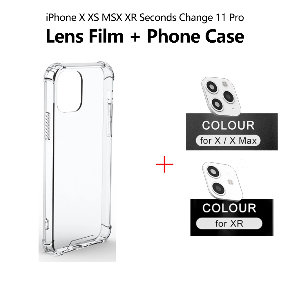 Silver Lens Case Роскошный металлический алюминиевый защитный чехол для iPhone X, XR, XS, Max, секундная смена, 11 PRO, MAX, наклейка на рассеиватель, 11 PRO, защитная крышка для камеры - Цвет: Silver Lens Case