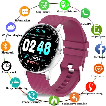 

LIGE lady smart watch 2020 New color Full screen touch 1.28 LED smart watch men women waterproof Fitness tracker Heart rate band