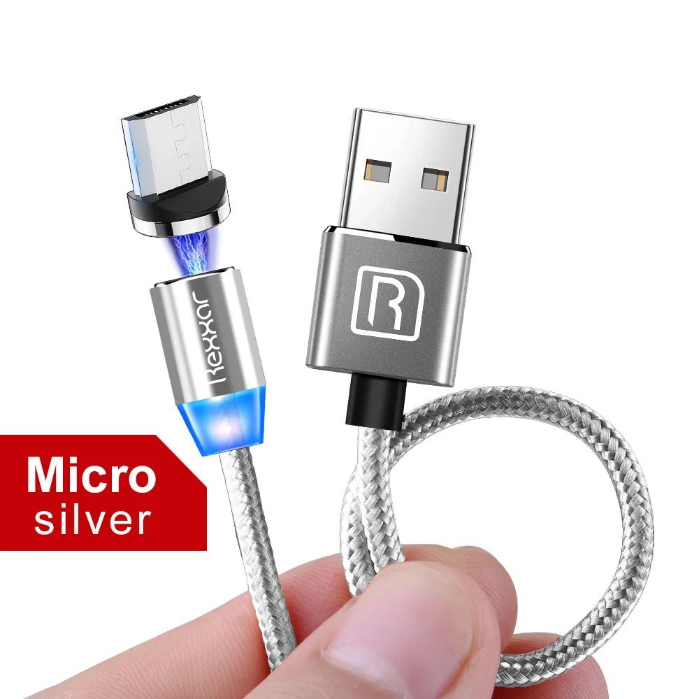 Silver Micro USB Kit Магнитный usb-кабель для быстрой зарядки, кабель USB type C, Магнитный зарядный кабель Micro usb, кабель для мобильного телефона, usb-шнур для iphone, samsung - Цвет: Silver Micro USB Kit