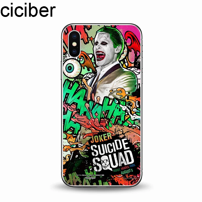 Ciciber отряд самоубийц Джокер DC Мягкий ТПУ чехол для телефона IPhone 11 Pro Max 6 6S 7 8 Plus X XS XR