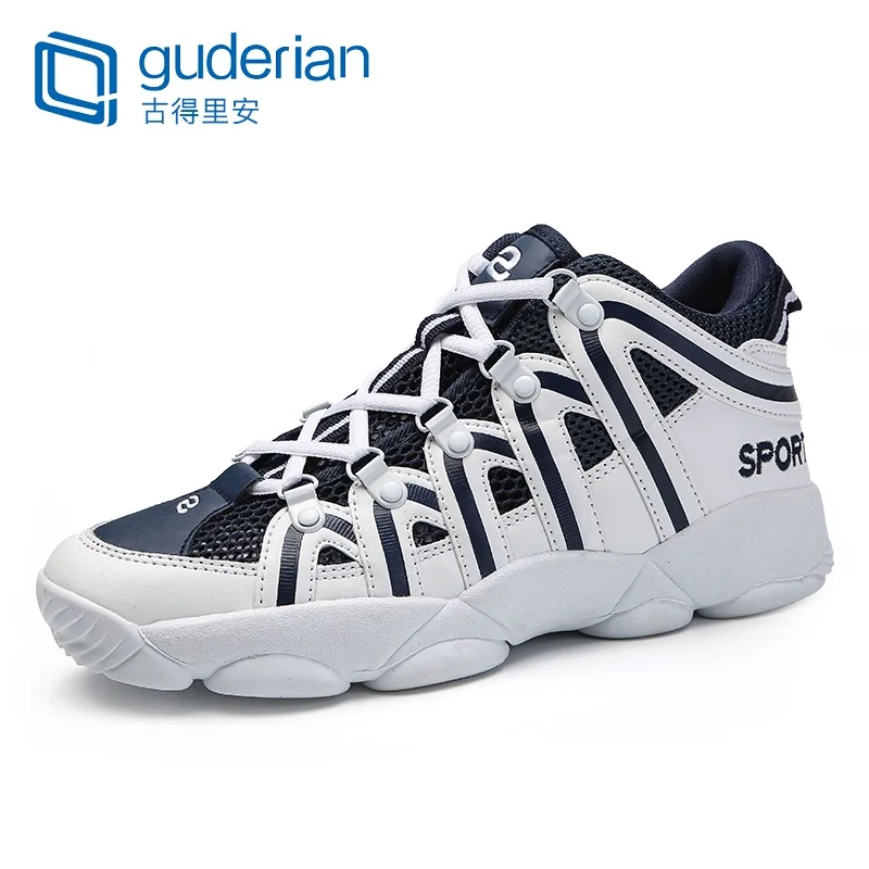 mesh blue GUDERIAN/Новинка года; кожаные кроссовки для мужчин; Дизайнерская обувь; Мужская дышащая прогулочная Обувь На Шнуровке; повседневная обувь для влюбленных; Zapatillas - Цвет: mesh blue