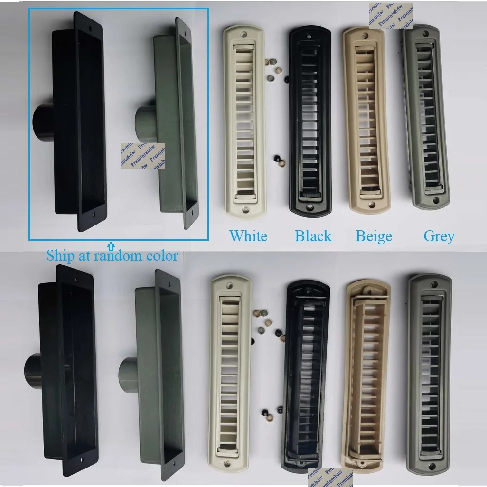 2Pcs White Black Beige Grey Rectangle Duct Vent Outlet Dispenser Grille Adjustble A/C RV Travel Trailer Car Caravan Dashboard