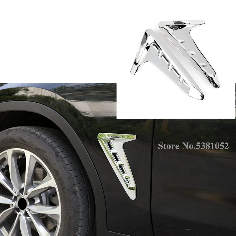 

For Bmw X3 G01 2018 2019 Exterior Accessories OutSide Wing Fender Air Vent Cover Trim Abs Chrome Car Styling Sticker 2pcs