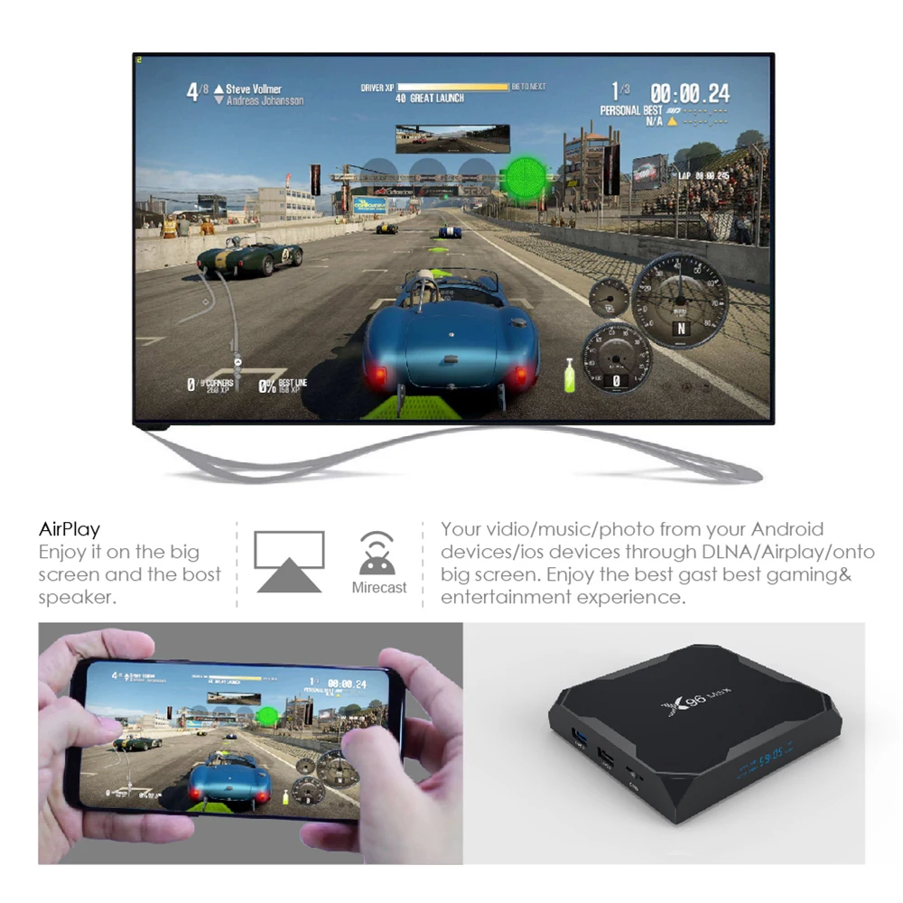 ТВ-бокс X96Max S905X2 Android 9,0 Smart tv BOX Amlogic четырехъядерный процессор 4 ГБ 32 ГБ 64 Гб 2,4 г 5 ГГц Wifi Bluetooth 1000 м LAN 4K телеприставка