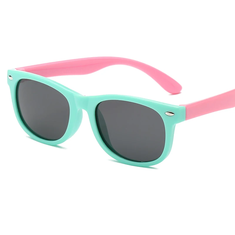 Green Pink Новые Детские поляризованные солнцезащитные очки для мальчиков и девочек, солнцезащитные очки, защитные очки, подарок для детей, детские очки UV400 - Цвет линз: Green Pink