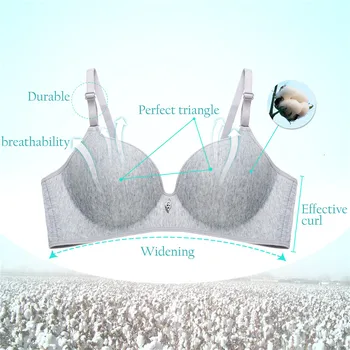 

FINETOO Fashion Cotton Wireless Bra For Women Sexy Bralette 3/4 Cup Seamless Bras Comfort Brassiere Female Wire Free Underwear