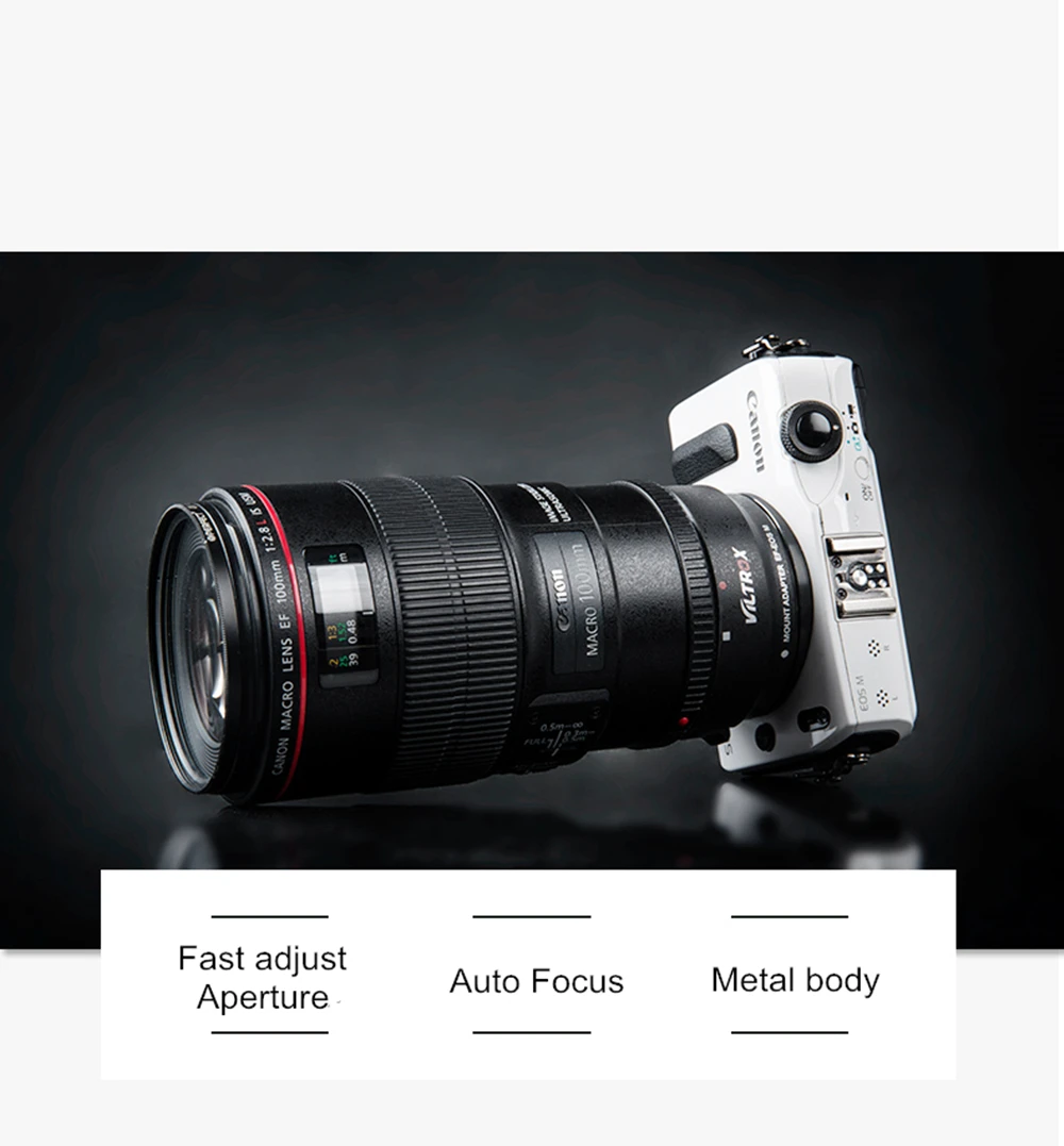 EF-EOSM электронное кольцо-адаптер с автофокусом для объектива Canon EOS EF EF-S для камеры EOS M EF-M M2 M3 M5 M6 M10 M50 M100